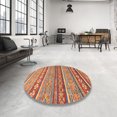 thumbnail image 3 of Ahgly Company Tapis d'Intérieur Carré Abstrait Brun Camel, 7 Pieds Carré, 3 of 6