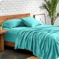 thumbnail image 2 of Bare Home Premium 1800 Collection Ensemble de Draps 4 Pcs, Grand Lit, Turquoise, 2 of 10