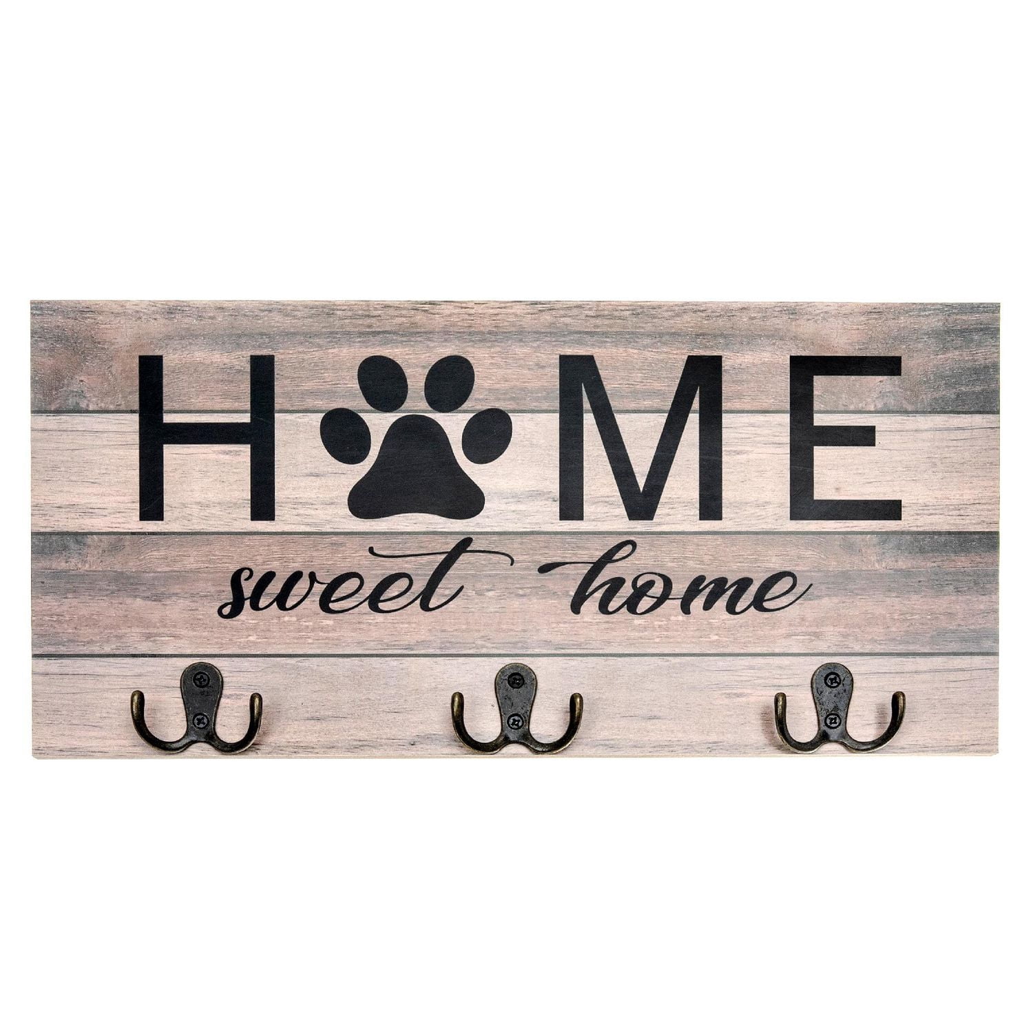 Crochet Mural Triple en Mdf Home Sweet Home