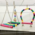 thumbnail image 4 of 5PCS Bird Cage Toy Set Rattan Bird Swing Toy Parrot Hanging Bell Bird Chew Toy, 4 of 10