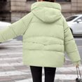 thumbnail image 3 of KIHOUT Manteau d'Hiver pour Femmes Coupe Ample Tendance Surdimensionné Uni à Fermeture Éclair Manteaux d'Extérieur Épaissi Court à Capuche Matelassé, 3 of 3
