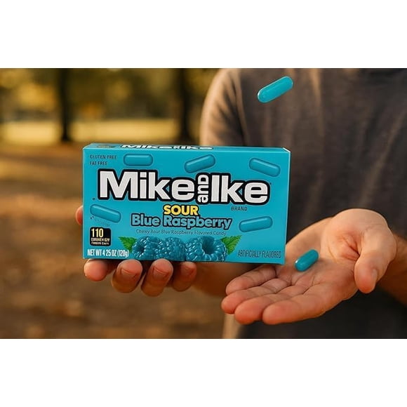 Mike and Ike Framboise Bleue Surette – Boîtes de Cinéma - (Lot de 12) – 8 Boîtes