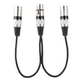 thumbnail image 2 of XLR Adapter Cable, 30cm XLR Female Jack to Dual Male Head Splitter Adapter Audio Mic Extension Cable for, 2 of 7