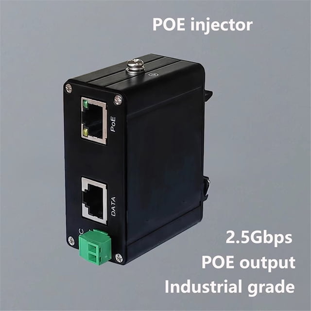 30W 2.5G Industrial Grade Straight-Through PoE Injector 0.6A 44-57V DC Input/Output Industrial Passive POE Injector