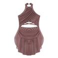 thumbnail image 2 of TiaoBug Robe de Danse Lyrique pour Filles Jupe Asymétrique à Sequins Col Licou Justaucorps de Patinage Artistique Robe Rose Poudré 10, 2 of 6