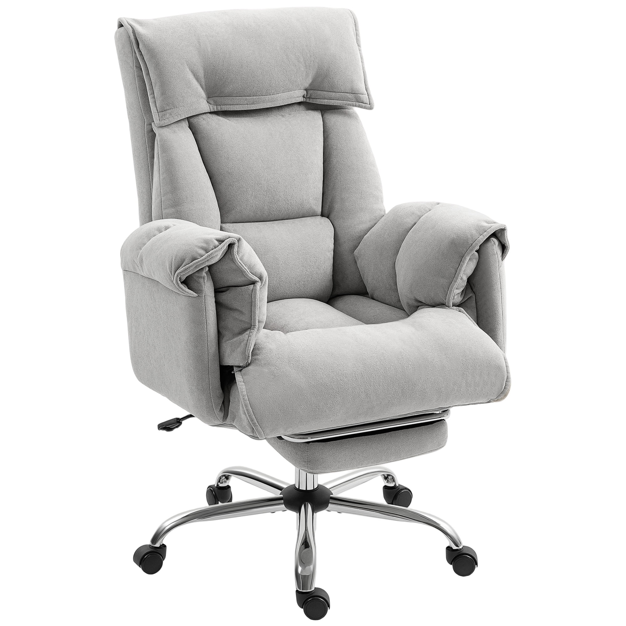 HOMCOM Executive Office Chair, Computer Desk Chair with Footrest, Grey