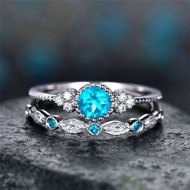 TopLLC Rings Women's Fashion Diamond Couple Jewelry 1 Pair Rings Set Size 6 Ring ring