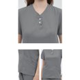 thumbnail image 3 of EQWLJWE Ensembles d'Uniformes d'Infirmière d'Été, Ensembles d'Uniformes d'Infirmière pour Femmes Grande Taille, Uniformes Jogger pour Femmes, Ensemble d'Uniforme d'Infirmière Extensible à Col en V pour Femmes Haut et Pantalon, Vêtements de Protection Uniformes, 3 of 3