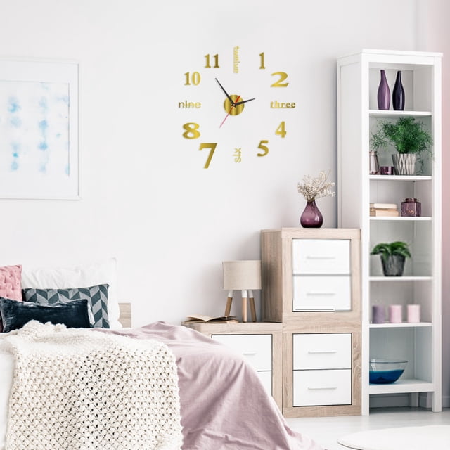 Vaidha Comfortable And DIY Wall Clock Without Punching, Personalized Living Room, Bedroom Clock, Silent Digital Clock, Decorative Wall Sticker Clock