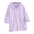 thumbnail image 1 of Kcodviy Femmes Décontracté Uni Peluche Espace Tunique à Capuche Manches Longues Chandails Femmes Robe Chandail Blouse Hauts, 1 of 4