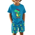 thumbnail image 2 of MIASHUI Ensembles et Ensembles pour Garçons Imprimé Dinosaure T-Shirt à Manches Courtes Col Ras du Cou et Ensemble de Shorts pour Tenue Décontractée Âges 4-12 pour Activités Quotidiennes et de Plein Air, 2 of 3