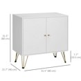 thumbnail image 3 of HOMCOM Storage Cabinet with Double Doors Freestanding Accent Cabinet, White, 3 of 10