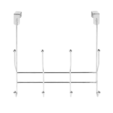 Era Rushio Over The Door 4 Hook Organizer, Chrome, 14.10x13in