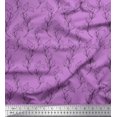 thumbnail image 1 of Soimoi Purple polyester Crepe Fabric Pear Leaves Print Sewing Fabric Yard 52 Inch Wide, 1 of 3