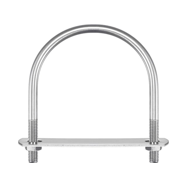 Unique Bargains Rond U-Bolts 5 Ensembles 62mm (2,44 ') Largeur Intérieure 80mm Longueur M6 304 Acier Inoxydable avec Rondelles d'Écrous et Plaques