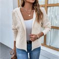 thumbnail image 2 of REDHOTYPE Cardigan à Col Rond pour Femmes Pull Ample Décontracté Couleur Unie Manches Longues Haut, 2 of 6