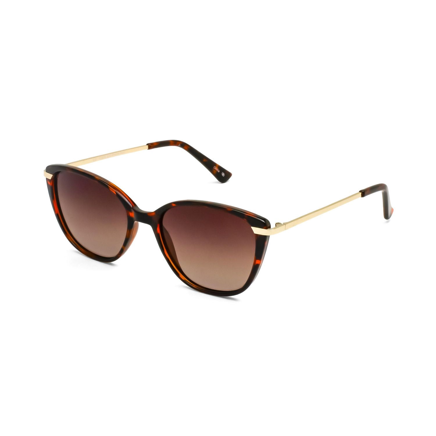 Time & Tru Women's Polarized Tort Cat-Eye Sunglasses