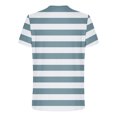 thumbnail image 3 of Pitauce T-Shirt à Manches Courtes Rayé pour Homme Col Ras du Cou Haut Basique Chemise Décontractée de Travail, 3 of 4