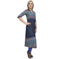 thumbnail image 2 of Bimba Tunique de Créatrice Bleu Marine pour Femme Imprimée, Kurti Ligne A, Kurta, Robe-26, 2 of 6