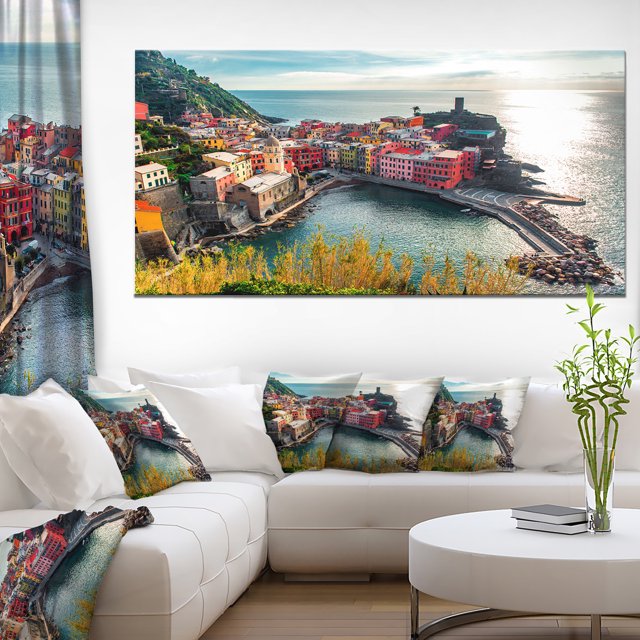 Vernazza Vue Aérienne de la Baie - Grande Impression sur Toile