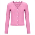 thumbnail image 4 of AherBiu Cropped Cardigan for Women Trendy Long Sleeve Button down Knit Sweater Open Front Casual Cardigans, 4 of 6
