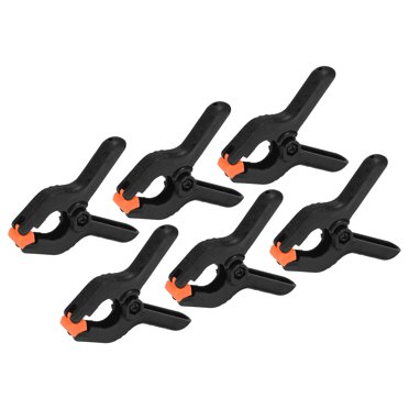 Unique Bargains Pinces à Ressort de 2 Pouces, Lot de 6 Pinces en Plastique Flexibles Antidérapantes et Robustes, Noir