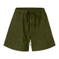 thumbnail image 4 of AherBiu Plus Size Women's Casual Drawstring Elastic Waist Boho Shorts with Pockets, Large, 4 of 7