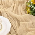 thumbnail image 3 of Cheesecloth Table Runner, 3.0 X 10ft Cheese Cloth Table Runner, Soft Romantic Boho Sheer Table Runner, Gauze Table Runner For Wedding Birthday Party Table Decoration, 3 of 8