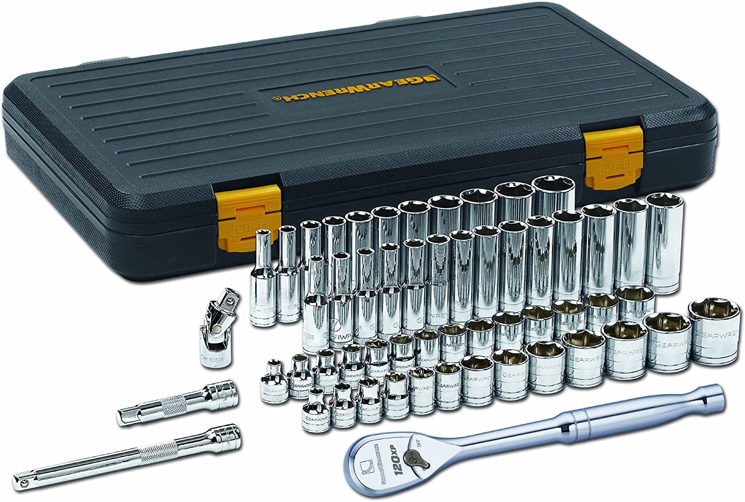 GEARWRENCH 56 Pc. 3/8" Drive 6 Point 120XP Standard & Deep SAE/Metric Mechanics Tool Set - 80550P