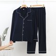 thumbnail image 1 of Gift TIMIFIS Mens Pajama Set Soft Long Sleeve Pajamas for men Lightweight Button Up Sleepwear Lounge Pjs Set With Pockets pring/Summer, 1 of 3