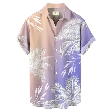 Ketyyh-chn99 Shirts T - pour Hommes 2024 Chemise Décontractée Été Blouse à Poche Manches Courtes Chemises Habillées pour Hommes Chemises pour Hommes Manches Courtes Violet,4TG