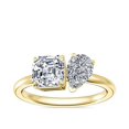 thumbnail image 1 of 1.00 T.C.W Asscher & Pear Shape Natural Diamond Latest Design Wedding Band for Ladies Solid 14K Yellow Gold Size 8, 1 of 8