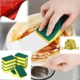 thumbnail image 2 of Fesfesfes 10Pc Double-Sided Dishwashing Sponges Sponge Block Combo for Pots Pans Non-Scratch Eraser Design with Handle Grip for Non-Coated Cookware, 2 of 5