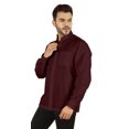 thumbnail image 4 of Bestman Solid Long Sleeve Shirt For Mens Front Double Button Placket Chinese Collar Shirt, 4 of 7