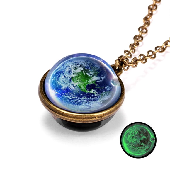 Jusqu'à 65 % de Rabais SMihono Colliers pour Femmes Collier Lumineux Dôme Double Face Planétaire Pendentif de Collier Lumineux Boule Double Face Univers Chaîne de Couple Souvenir Lumineux Collier de Couple