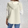 thumbnail image 4 of Lovzfmll Chandail à Capuchon Colorblock pour Femme, Manches Tombantes Chandail Décontracté Beige, P, 4 of 9