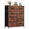 thumbnail image 1 of EDX Commode à 8 Tiroirs pour Chambre, Tour d'Organisation de Rangement en Tissu, Armoire, Brun Rustique, 1 of 8