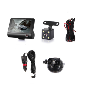 4 Voiture de pouce DVR Caméra Dashcam HD Écran 1080P 3 Enregistreur vidéo d'objectifs avant + Caméra dash Cam vue intérieure + arrière