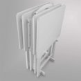 thumbnail image 3 of Casual Home Wooden Folding Tray Table w/ Storage Stand, 4 Piece Set, White, 3 of 9