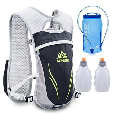 Sac à Dos d'Hydratation avec Réservoir d'Eau de 1,5 L et Bouteille de 2*250 ml Gilet d'Hydratation de Course de 5,5 L Respirant et Léger Sac à Dos de Course sur Sentier pour le Cyclisme, l'Escalade et la Randonnée