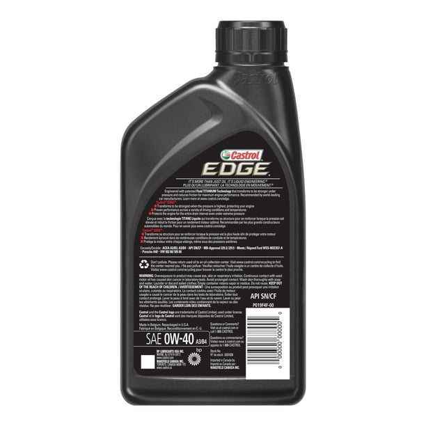 Castrol Edge 0W40 A3/B4 Full Synthetic Euro Spec Engine Oil