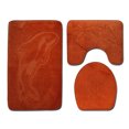 thumbnail image 4 of Decodeary 3pcs/set Absorbent Bath Rug Set Bathroom Dry And Fresh Easy To Install Anti-slip Polyester Non-Slip Chenille Bath Rug PJ210611-B005 5Set, 4 of 6