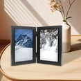 thumbnail image 4 of veasfak Hinged Photo Frame Wood Rectangle Picture Frame 4x6 for Bedroom Desk Desktop Black Double Fold, 4 of 9