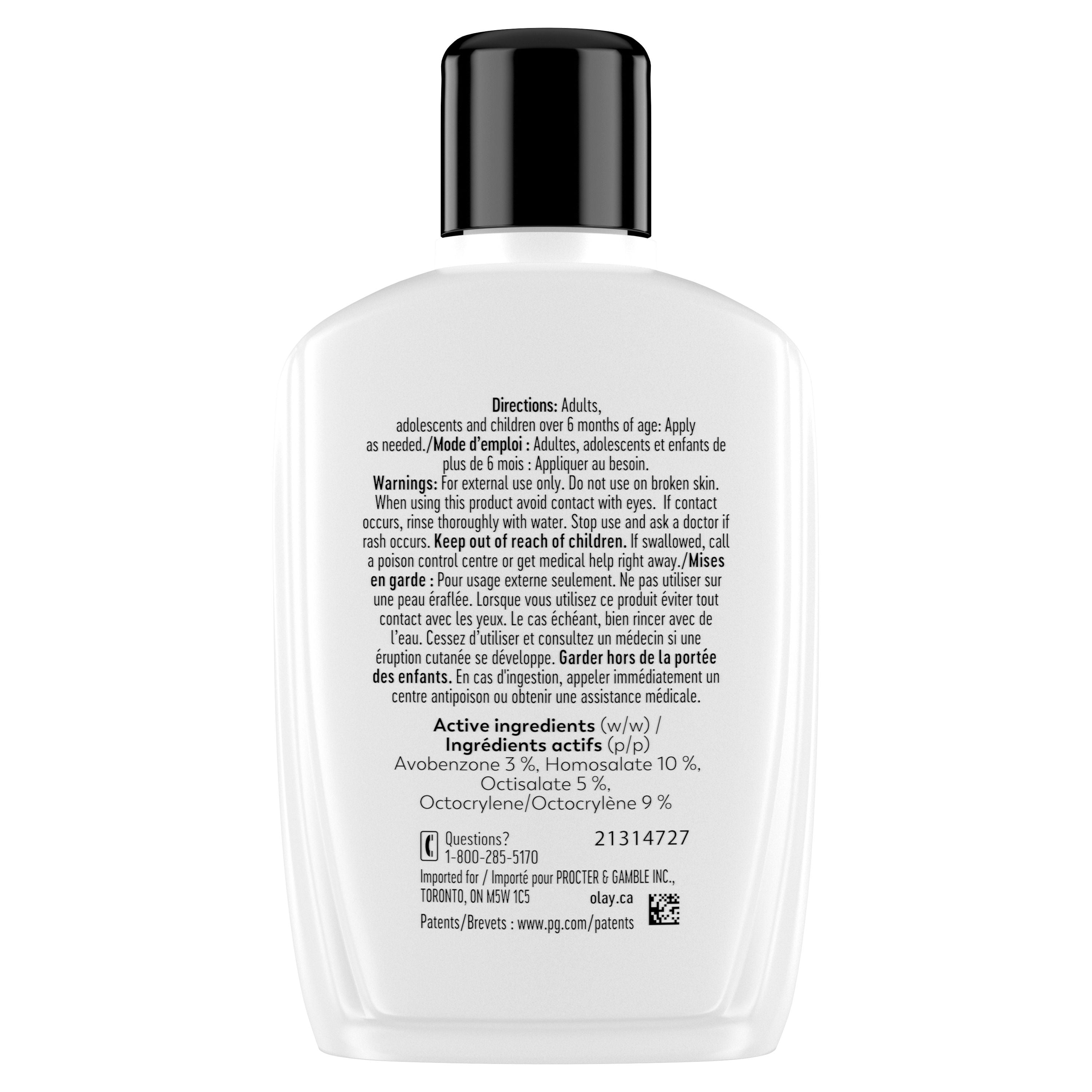 Hydratant Pour Le Visage Olay Complet+ avec Fps 40, Sans Parfum Pour La Peau Sensible, Protection Solaire À Large Spectre – Sans Traces Blanche, Nourrit La Barrière D’Hydratation – Céramides, 177 mL