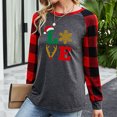 thumbnail image 4 of PVCS Chemises de Noël pour Femmes Hauts à Carreaux à Empiècements Manches Longues Chandails Tendance Blouse Hauts, 4 of 6