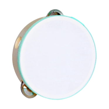 Bunblic Hand Drum Wooden Tambourine Drum, Tambourine for Kids, Hand Held Tambourine Drum Bell Toy for KTV Concert Party Singing Game Toys Green