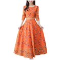 thumbnail image 1 of Robe de Plage Florale pour Femmes Manches Longues Décontractée Vintage Boho, 1 of 7