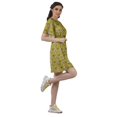 thumbnail image 3 of Moomaya Moss Georgette Bell Sleeves Short A-Line Printed Summer Dress For Women, 3 of 4