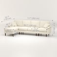 thumbnail image 3 of HOMCOM Changeable Sectional Sofa with Changeable Chaise Lounge, Cream White, 3 of 10
