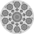 thumbnail image 1 of Ahgly Company Tapis de Zone Rond Gris Transitionnel pour Intérieur Lavable à la Machine, 4 Pieds Rond, 1 of 7